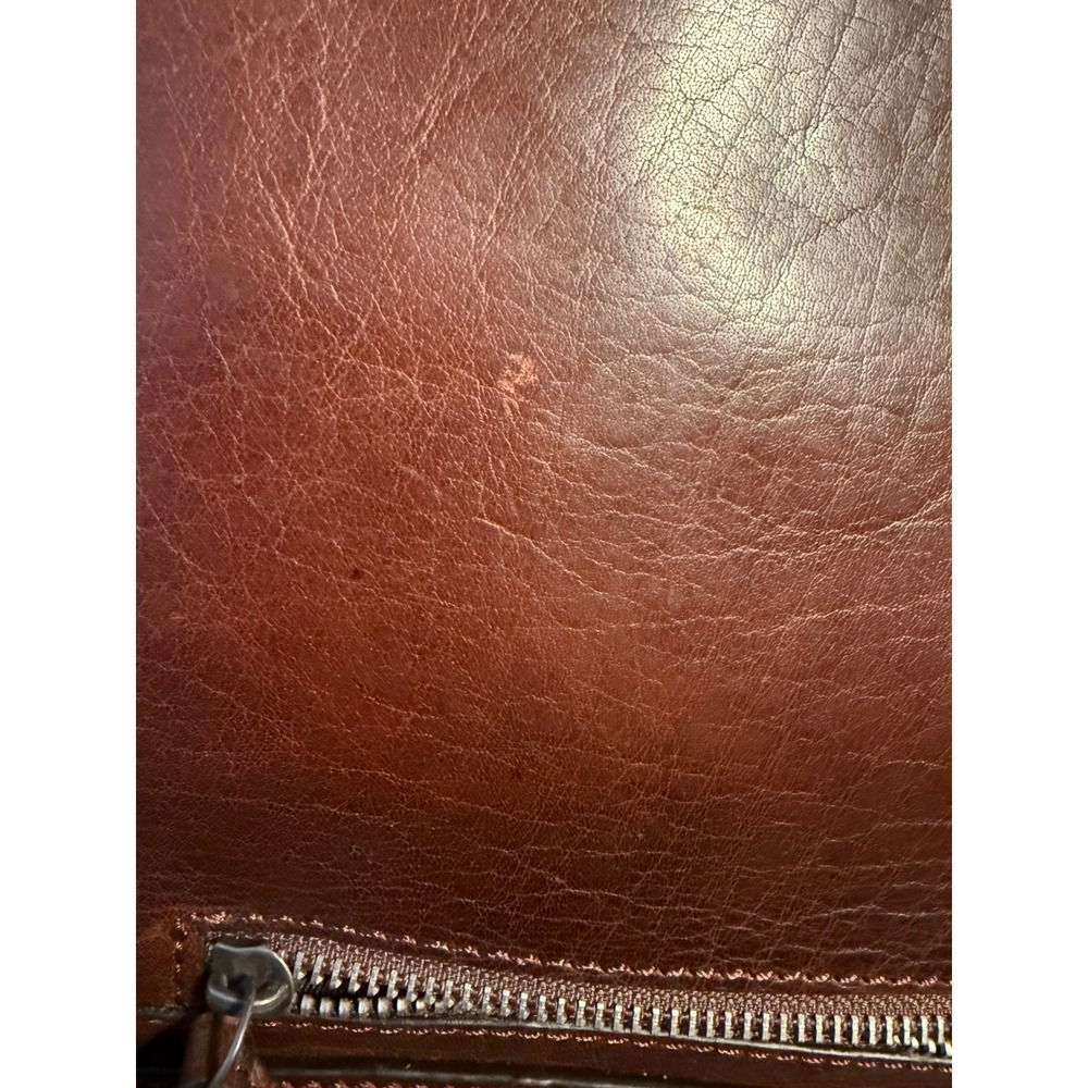 Unbranded Brown Genuine Leather Messenger Bag Crossbody Laptop Tech Satchel - Picture 6 of 8